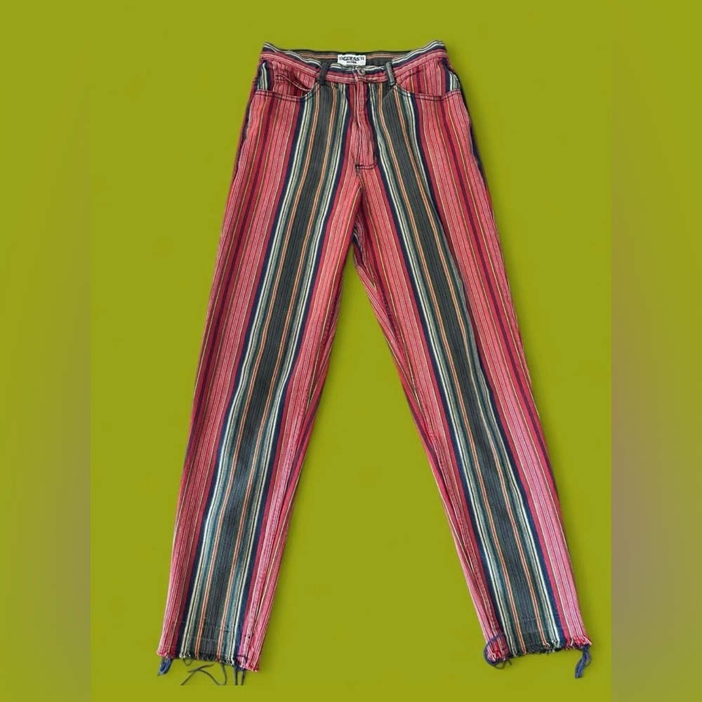 Guess Striped Pants in Pink and Navy